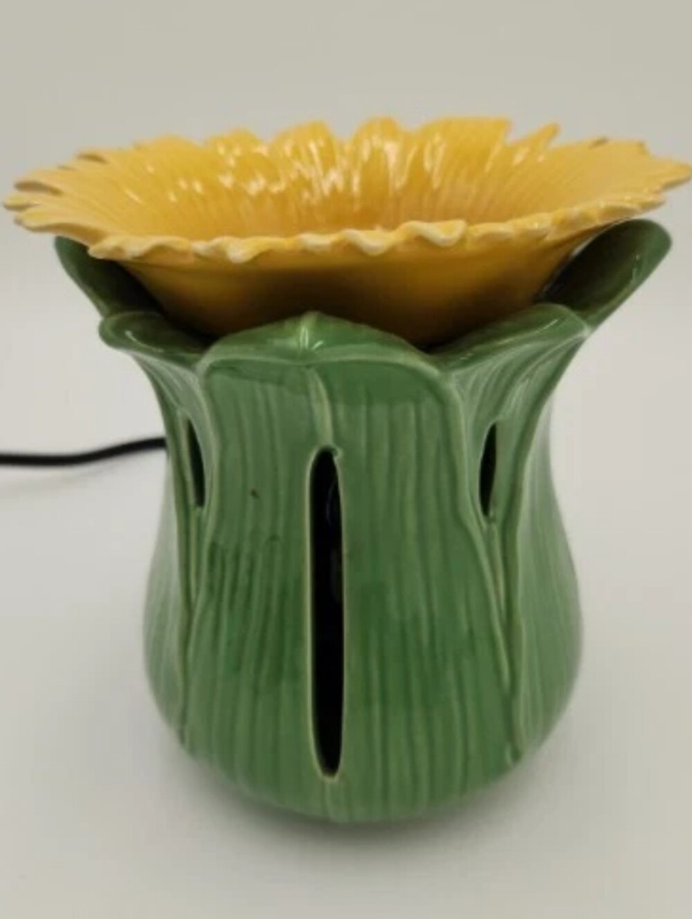 PartyLite Tuscan Sunflower ScentGlow Ceramic Wax Warmer P90346 Retired